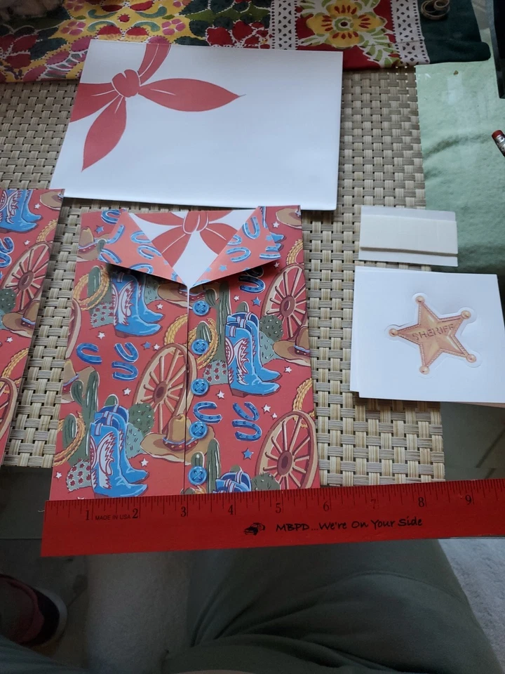 11Western  Old Wild West Cowboy Theme Party Invitations w/Designer Envelopes NEW - Image 3 of 4