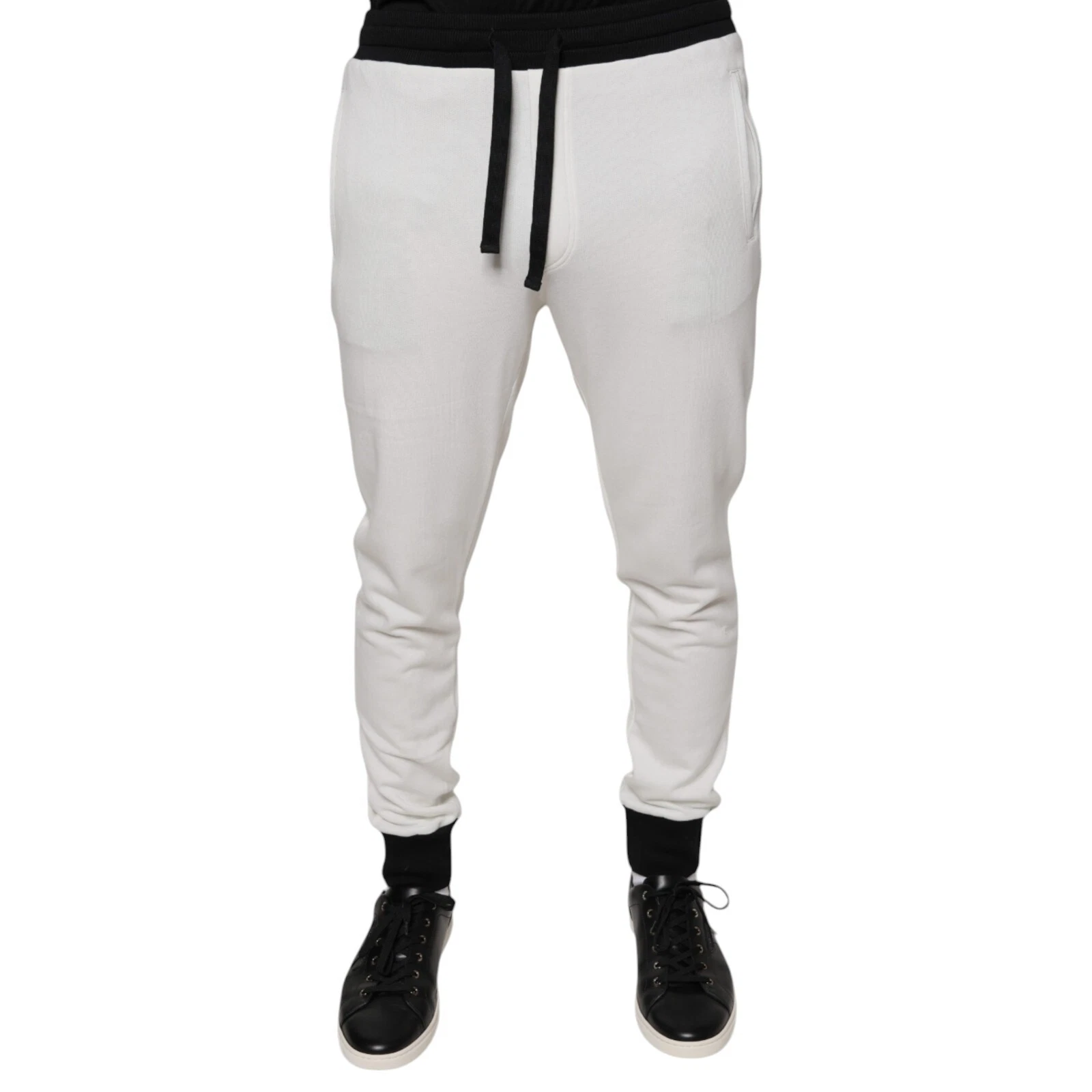 DOLCE & GABBANA Pants White Cotton Slim Men Jogger Sweatpants IT46/W32/S 520usd