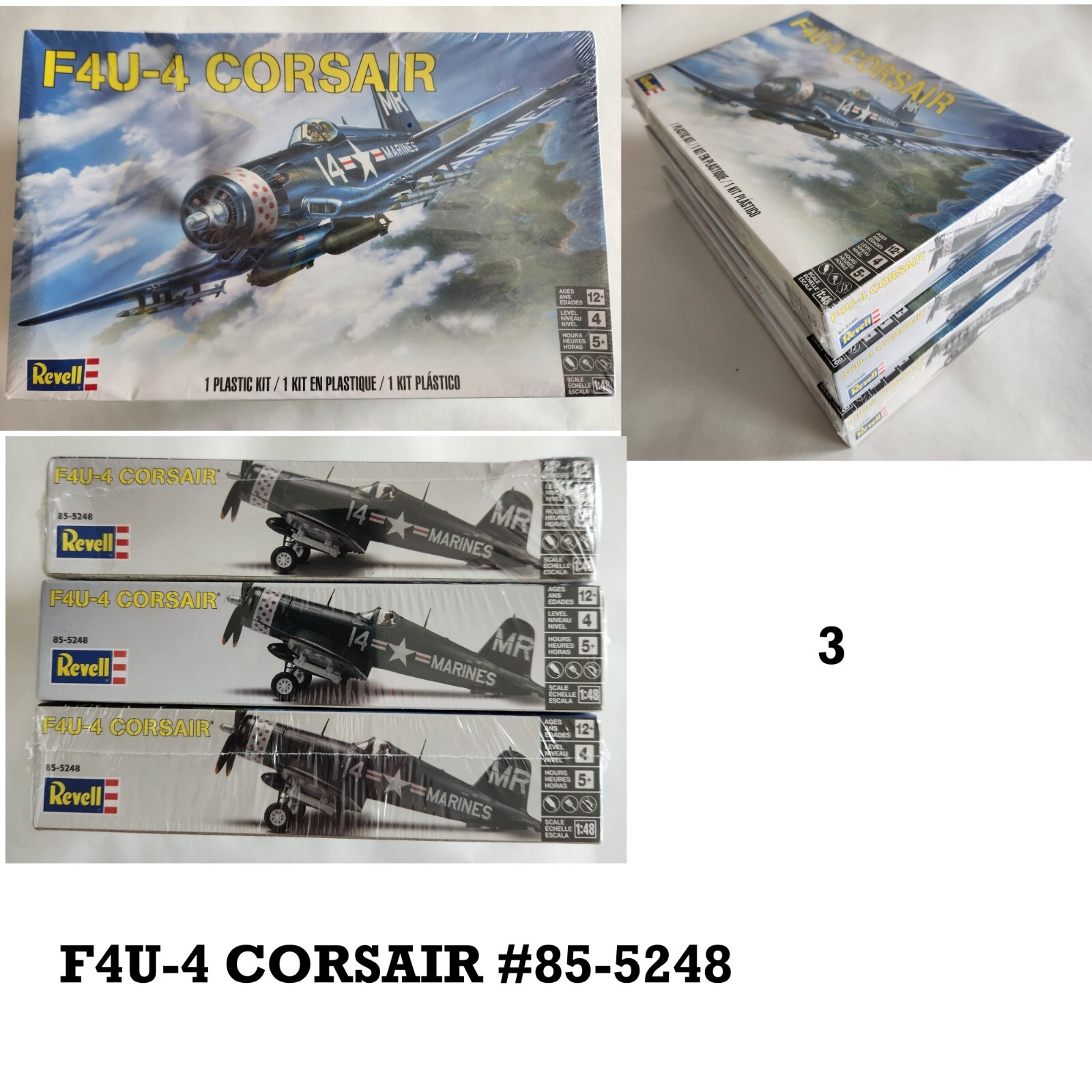 50 piece Revell/Monogram model airplane kits collection, most have 3 of