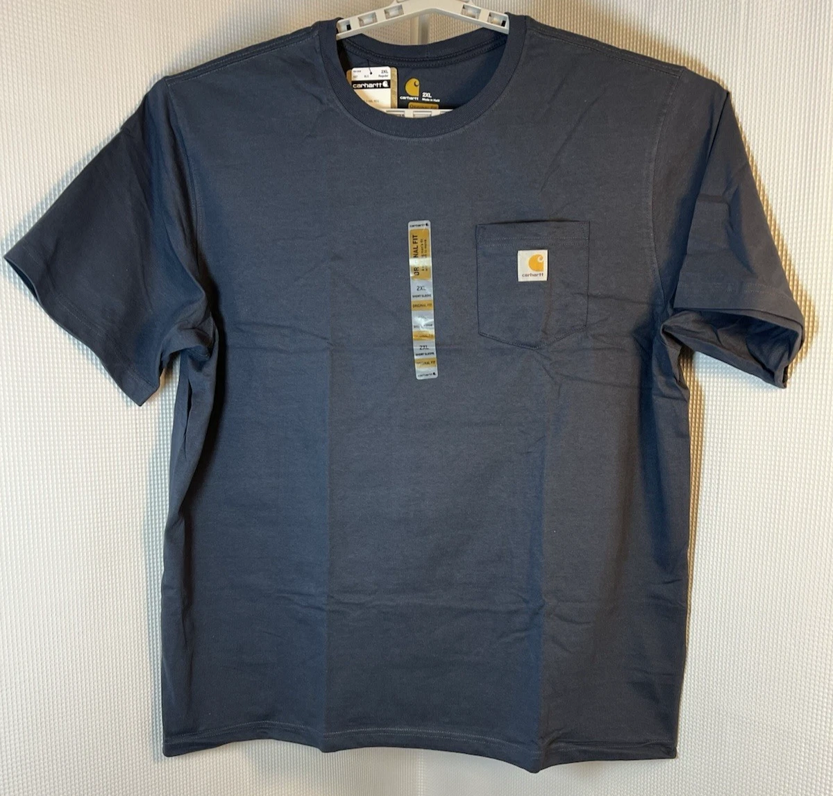 Carhartt Blue Shirt Men's 2X Original Fit Short Sleeve T-shirt Pocket PP29