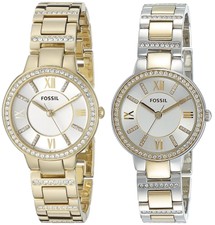Fossil Women's Virginia Gold or Two Tone Stainless Steel Watch - Choice of Color