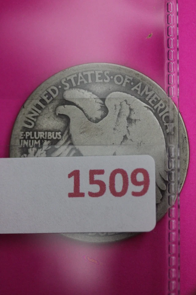1916 S Walking Liberty Silver Half Dollar Guaranteed Authentic Genuine Coin 1509 - Image 3 of 3