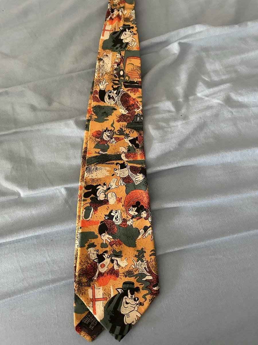 New Unworn Mickey Mouse Disney Silk Tie Made In Italy Fine Italian silk