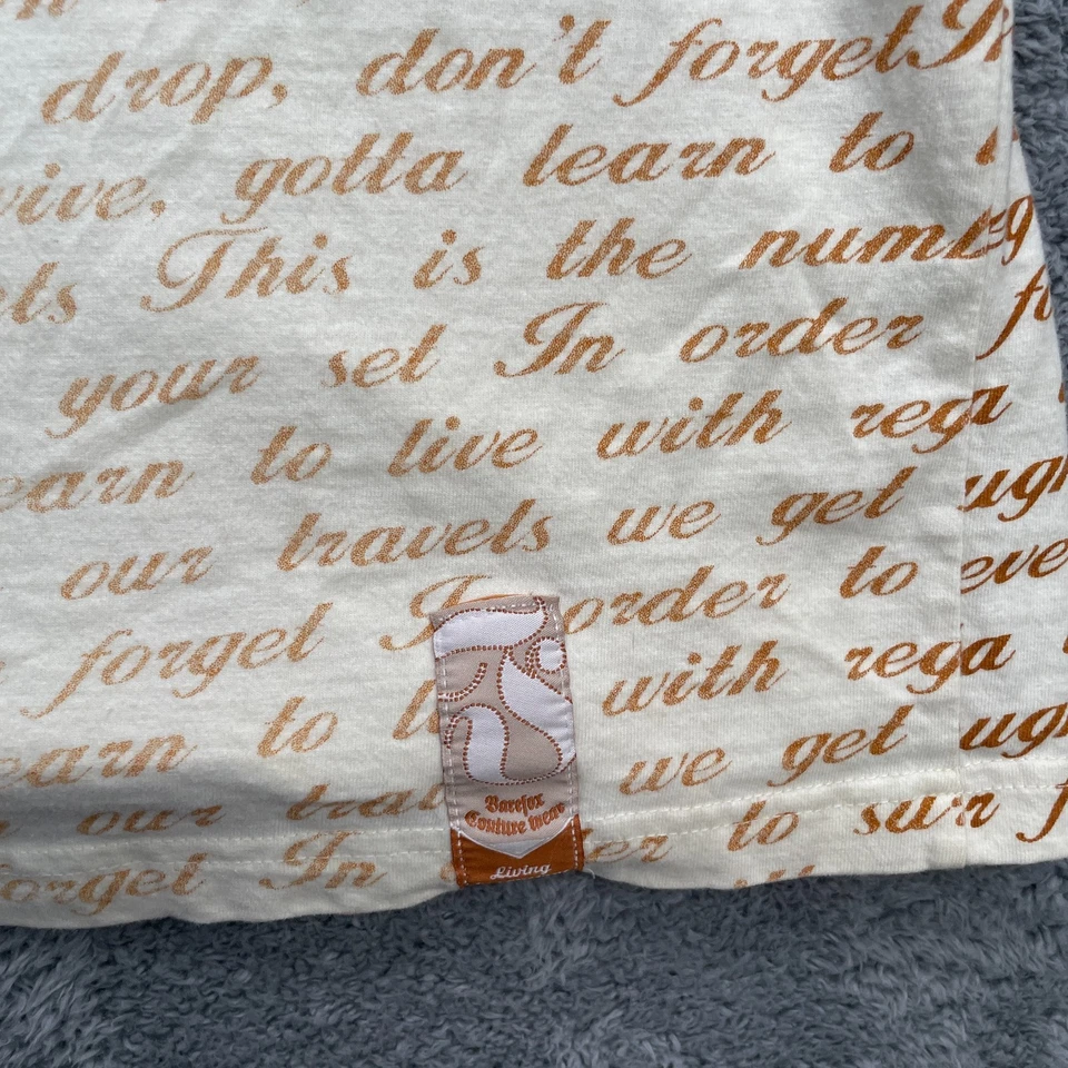 VTG Bare Fox Shirt Mens Extra Large White Street Rap y2k Metal Embroidered 2000s - Image 4 of 4