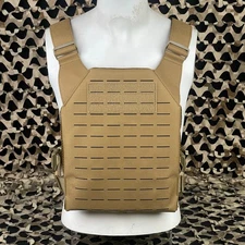 NEW Lancer Tactical Low Profile Laser Cut Molle Plate Carrier - Tan (CA-7705T)