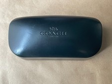 Coach Black Hard Shell Clamshell Eyeglass Sunglasses Case Embossed Logo