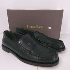 Franco Sarto Yulisa Black Leather Loafers Slip On Round Toe Womens Size 9 M