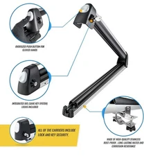 AA Products 33 Aluminum Universal Ski Roof Rack Fits 6 Pairs Skis or 4 Snowboard