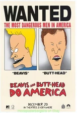 BEAVIS AND BUTTHEAD DO AMERICA MOVIE POSTER Original SS 27x40 RARE Advance Style
