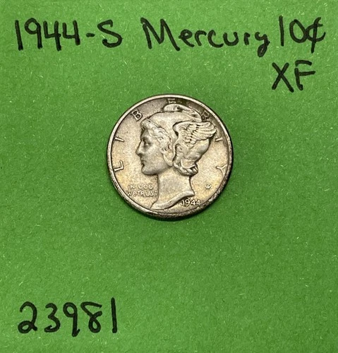 1944-S Mercury Dime 10c XF Extra Fine 90% Silver