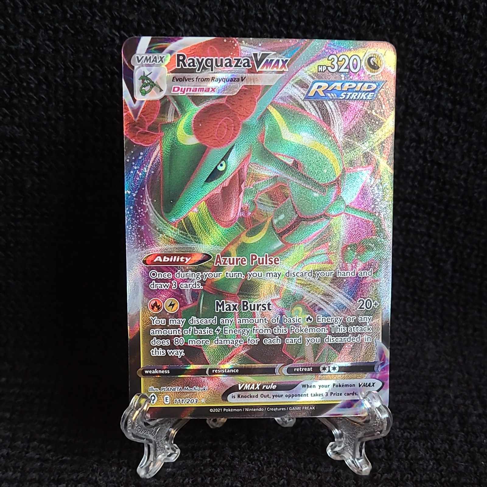Pokémon TCG Rayquaza VMAX 111/203 Evolving Skies Ultra Rare Holo NM