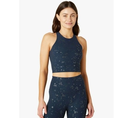 Beyond Yoga Cropped Tank in Nocturnal Navy/ Gunmetal Constellations Size: S