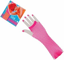 80s Pink Fishnet Disco Adult Womens Costume Accessories Fingerless Gloves