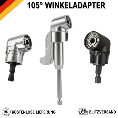 Winkelschrauber Aufsatz 105° Vorsatz Bithalter Magnetisch 1/4 Lang/kurz Adapter.