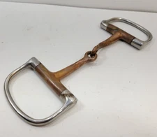 Copper Single Jointed 5"  D-ring Snaffle Horse Bit