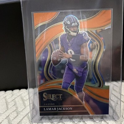 Panini 2023 Select Lamar Jackson #241 Club Level Orange Prizm Die-Cut # 376/399