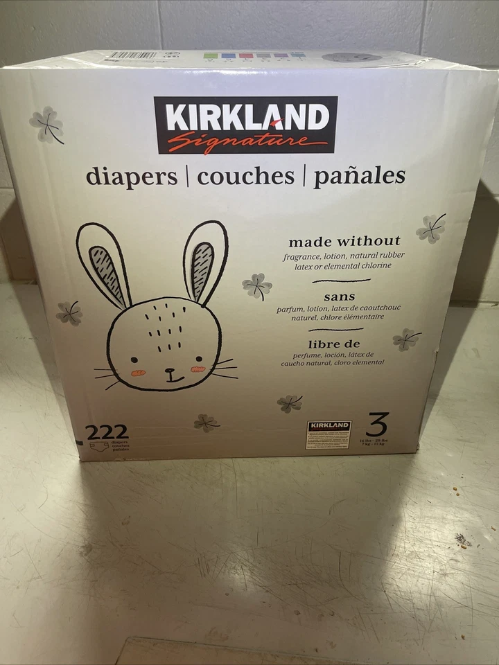 Pañales para bebé Kirkland Signature talla 3 (16-28 libras) 222 unidades - nuevos y sellados Foto 4 de 4