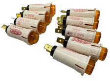Lot of 9 Leecraft Snaplite # L.I.C.1.N.Y 3500 Amber Indicator Lights 250v 1/3w