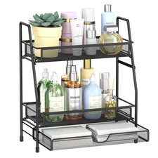 2-Tier Bathroom Counter Organizer with Drawer, Bathroom and Makeup Organizer
