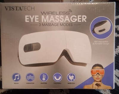 VistaTech Wireless Eye Massager 3 Modes Heating Vibration Music 180° Adjustable