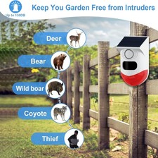 Two 2 Solar Motion Sensor Outdoor Alarm,Adjustable Sensitivity No Remote NEW