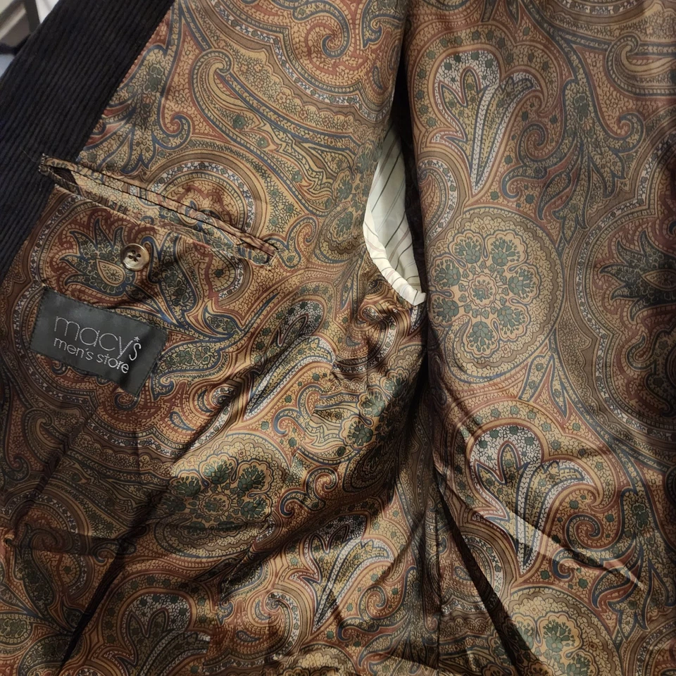 Abrigo deportivo de pana forrado de cachemira negro talla 42R Lauren Ralph Lauren para hombre Foto 4 de 4