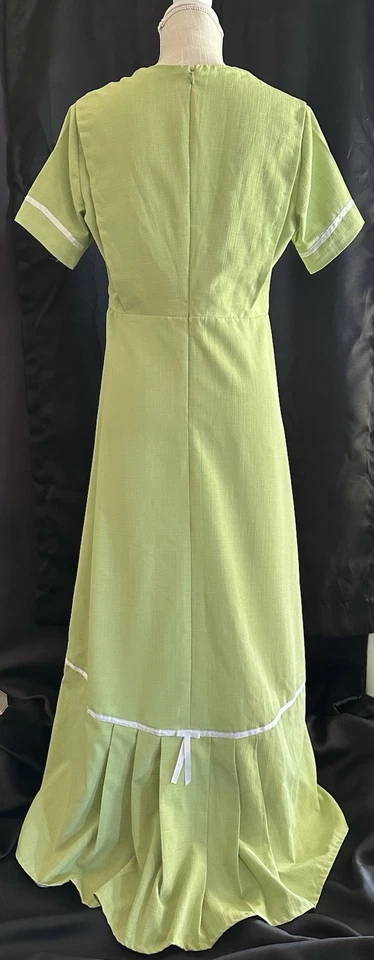 Vestido estilo marinero verde lima vintage sin marca sin etiquetar Foto 4 de 4