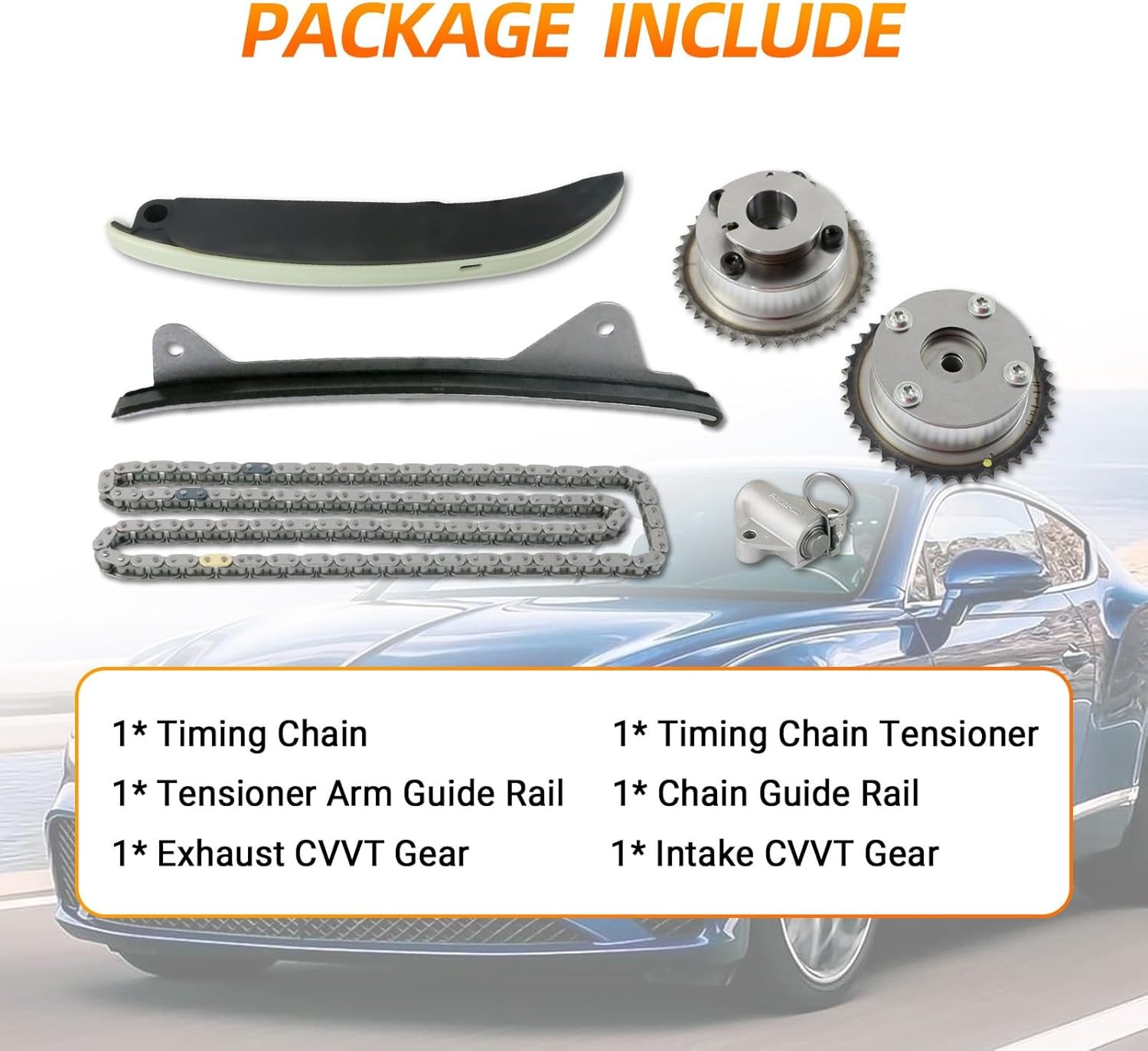 FOR KIA SOUL 2.0L L4 G4NC 2014-2019 Timing Chain Kit with VVT Gears 24321-2E200