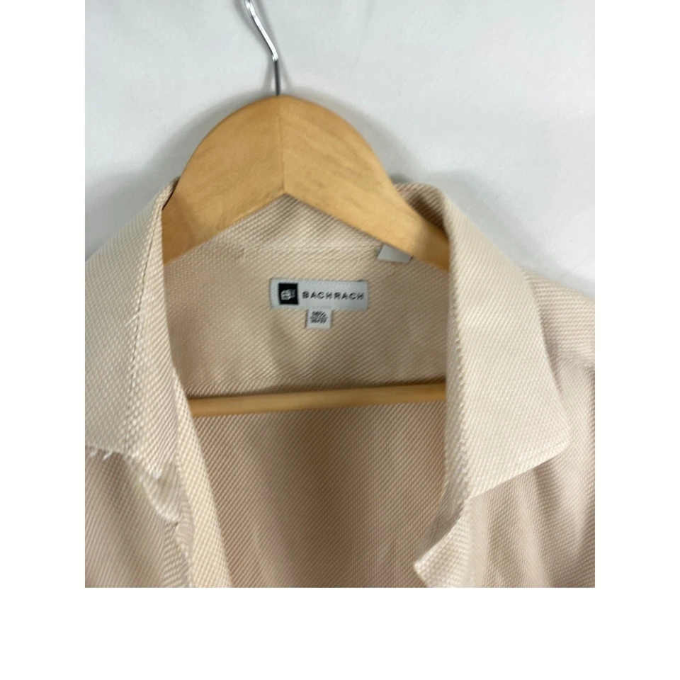Camisa de manga larga con botones blanca tostada Bachrach para hombre talla 16,5 36/37 Foto 3 de 4