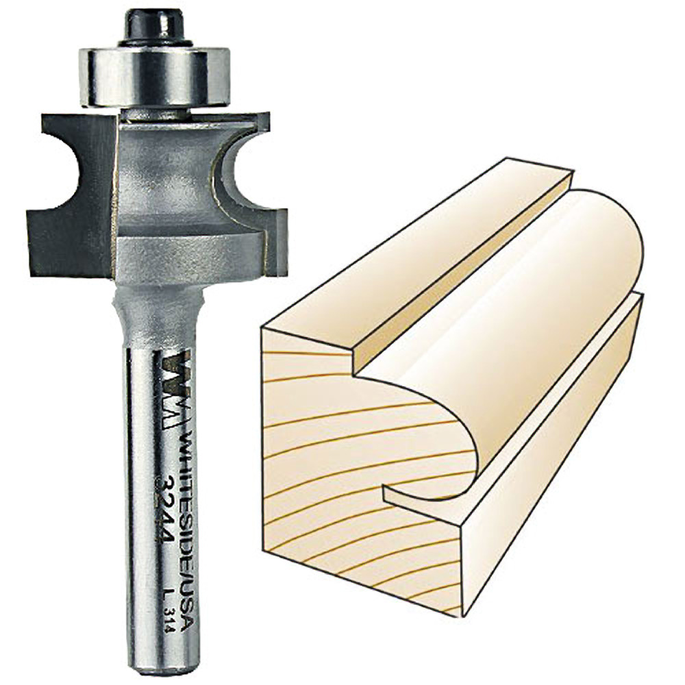 Whiteside Edge Beading Bit, 1/4 in. SH x 1/4 in. BD 3244
