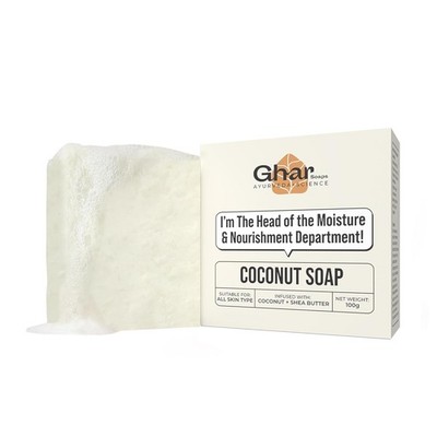 Ghar Soaps Coconut Soap with Shea Butter| All Skin Types| 100g