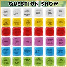 Interactive Wooden Question Cubes 12 Pieces Suitable f Social Emotional Learning