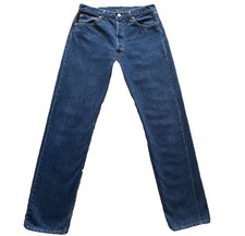 Vintage Levi s 501xx Jeans Tagged 34x34 32x33 USA Denim Button Fly Dark Wash