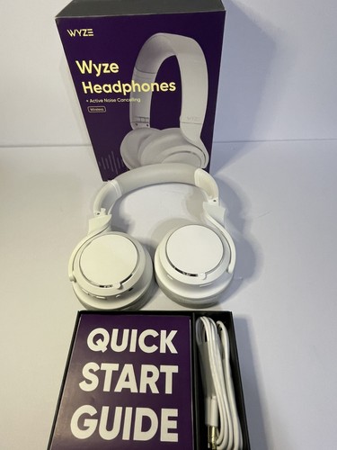 Wyze Wireless Noise-Cancelling Headphones, White- New Open Box - Picture 1 of 9