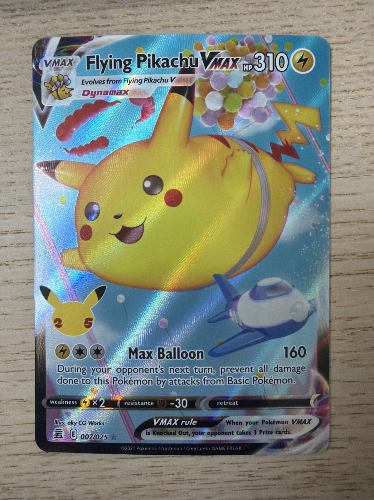 Flying Pikachu VMAX 007/025 Ultra Rare Celebrations NM Pokemon