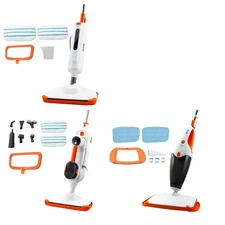 Uimoso Steam Mop Hard Wood Floor Cleaner with 7/4 Replaceable Brush Heads 2 Pads