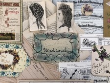 VICTORIAN SCRAP PAPER c1870 Ads Checks Postca...
