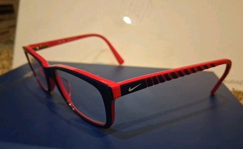 Nike Kids Eyeglasses Frames Only 5509 413 Red Navy Blue Rectangular 48 17 130