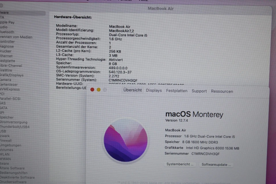 Apple Macbook Air 13" Modell Nr. 7,2 - Bild 2 von 4