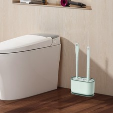 Wall Mount Toilet Brush Set Includes Three Different Brushes 7.87 4.13 16.14 In