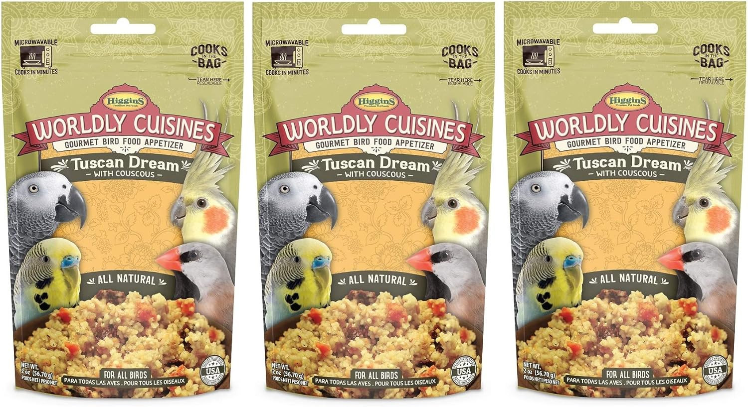 Worldly Cuisines Tuscan Dream Bird Treat, 2 Ounces (3 Pack)