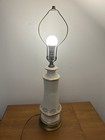 ANTIQUE NIPPLED CERAMIC TABLE LAMP WITH GOLD TRIM & DECORATIONS  — photo 2