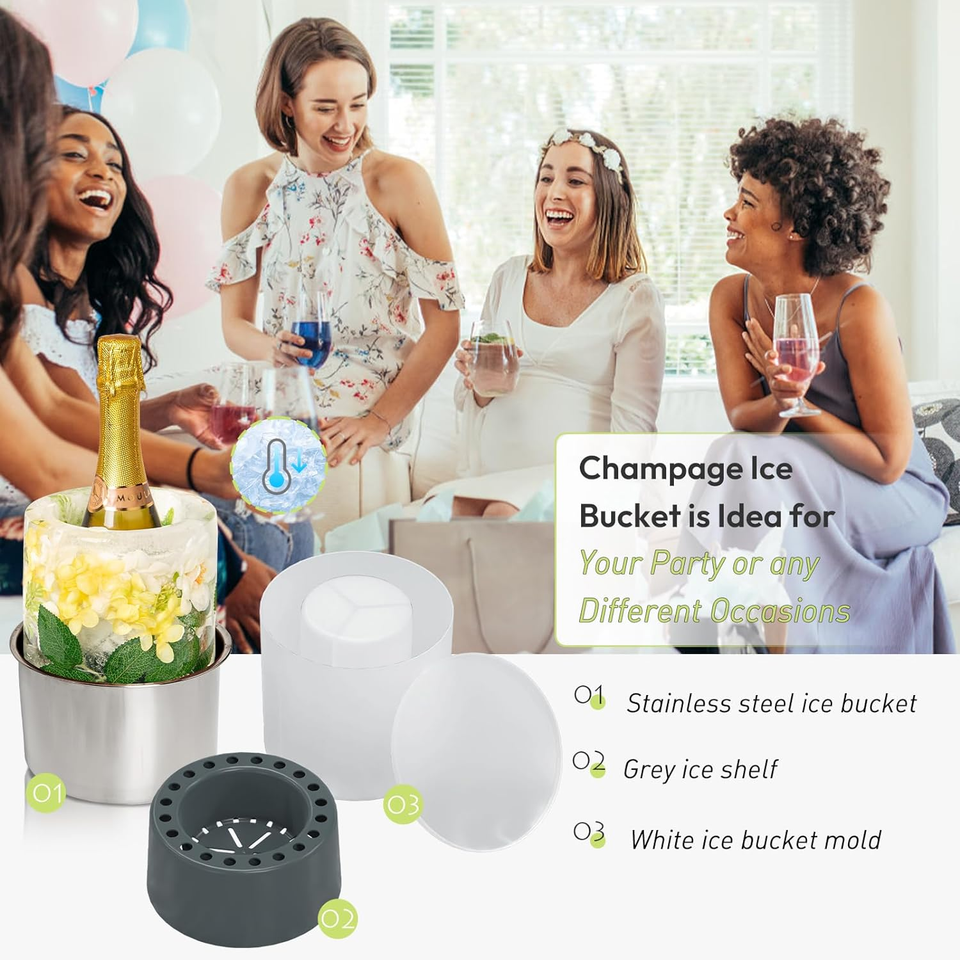 Ice Bucket Mold Ice Mold Wine Bottle Chiller Cocktail/Champagne DIY Your Bucket eBay