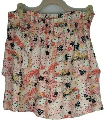 Maison Jules Womens Smock Top Mini Skirt British Bloom Multi size L MSRP $59 NEW