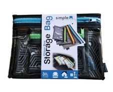 Simple Organization 3pc Storage Bag Set, Pencil, Pen, Makeup, And More