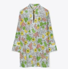 NWT! TORY BURCH PRINTED TUNIC/COVER-UP/ BLUE WALLPAPER FLORAL Size M