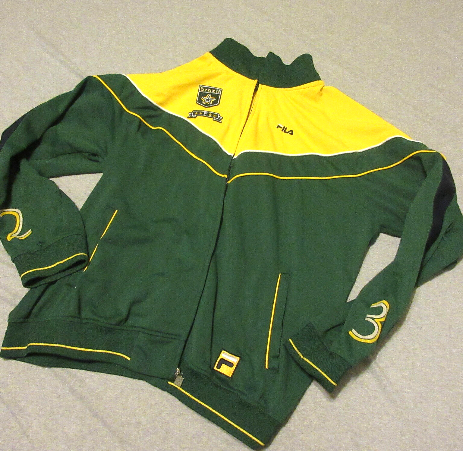 GIACCA VINTAGE FILA SPORT BRAZIL CALCIO RISCALDAMENTO ZIP UOMO LRG LARGE L 80 ANNI '80 Y2K Y2K
