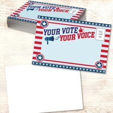 Vote Postcards Bulk - Your Vote Your Choice - Set of 100 4x6 Standard Size - 