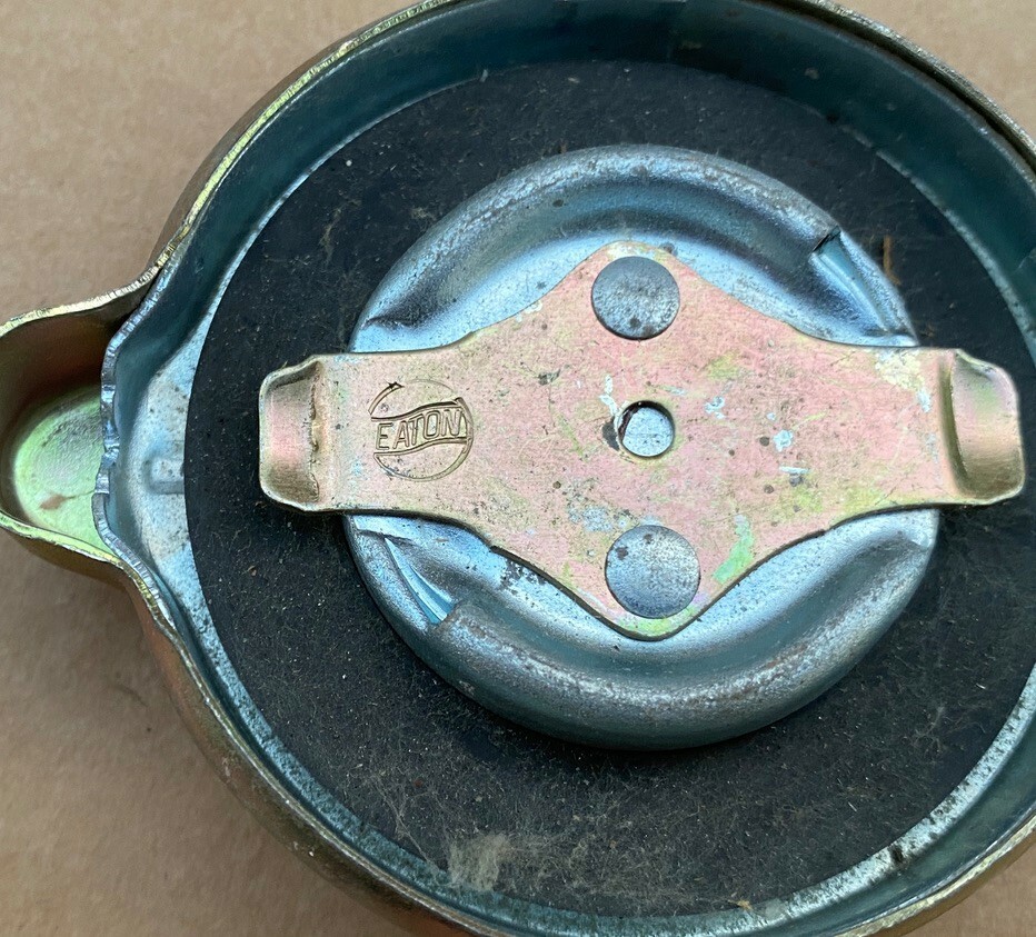 2 NOS Original Eaton Gas Caps Harley Knucklehead Panhead Vintage