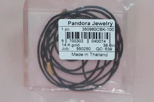 NIB PANDORA Fabric Cord Lariat 350960-100 Retired Anti-tarnish pouch 14k gold